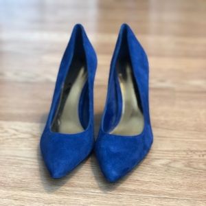 Classic Ralph Lauren blue suede pointy toe pumps size 11B